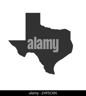 texas tx state map forma semplificata silhouette icona vettore isolato su sfondo bianco Illustrazione Vettoriale