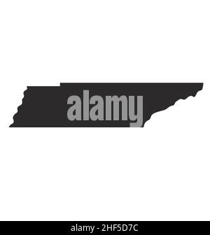 tennessee ts mappa forma silhouette semplificata icona vettore isolato su sfondo bianco Illustrazione Vettoriale