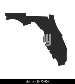 florida fl state map forma semplificata silhouette vettoriale isolato su sfondo bianco Illustrazione Vettoriale