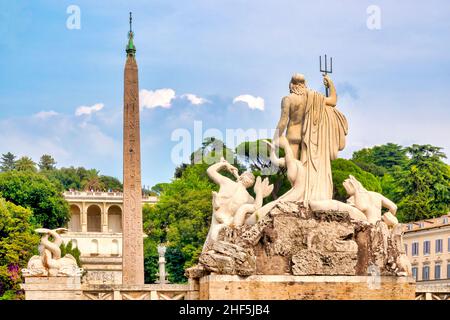 Piazza del Popolo vista da Via Ferdinando di Savoia, Roma Italia Foto Stock