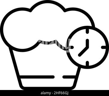 Vettore contorno icona del tempo di cottura. Timer chef. Cucina cibo Illustrazione Vettoriale
