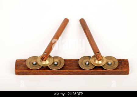 Barbiere dell'Opera di Siviglia, sistro, sistrum. Strumento a percussione. Foto Stock