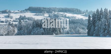 Meraviglioso paesaggio da favola nella Allgäu Foto Stock