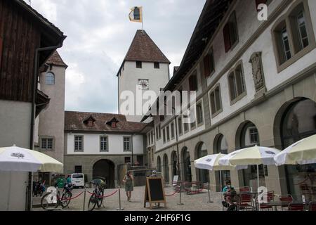 Piccola città di Burgdorf nella valle di Emmen (Emmental), Svizzera Foto Stock