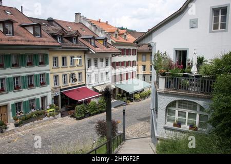 Piccola città di Burgdorf nella valle di Emmen (Emmental), Svizzera Foto Stock