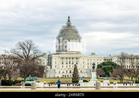 USA Capitol Building, il luogo d'incontro del Congresso degli Stati Uniti a Washington DC Foto Stock