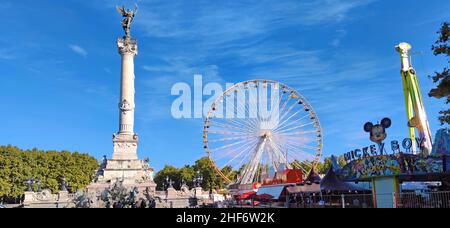 Il Monumento aux Girondins sulla Place des Quinconces, Francia, Bordeaux, Foto Stock