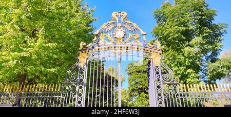 Ingresso al parco pubblico Jardin di Bordeaux, Francia, Foto Stock