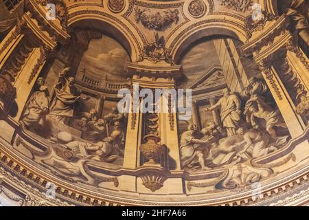 Inghilterra, Londra, Cattedrale di St. Paul, dettaglio del Duomo progettato da Sir Christopher Wren e dipinto da Sir James Thornhill Foto Stock