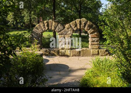 Muelheim an der Ruhr, zona della Ruhr, Renania settentrionale-Vestfalia, Germania - MueGa Park, Muelheims Garten an der Ruhr. Foto Stock