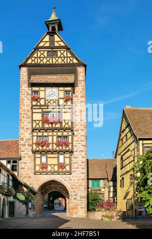 Dolderturm, Musee du Dolder, Riquewhir, Alsace Wine Route, Gran d Est, Francia Foto Stock