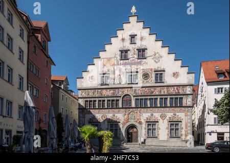 Germania, Baviera, Swabia, Lago di Costanza, Lindau, Lindau am Bodensee, centro storico, centro storico, municipio Foto Stock