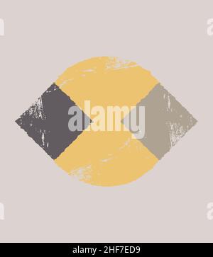 Una serie di poster con un motivo geometrico. Elementi di forme primitive. Stile moderno. Boho. Illustrazione Vettoriale