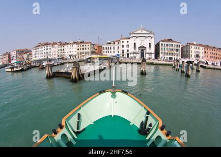 Venezia, entrando nella stazione marcus Place dal mare Foto Stock