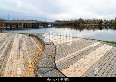 Svezia, Västerbottens Län, Umeå, città universitaria, lungomare, ALV. UME Foto Stock