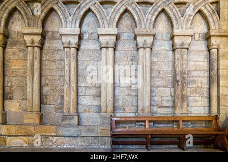 Durham, Regno Unito - 28th agosto 2019: Interni Durham Cathedral, Inghilterra. Chiesa di Cristo, Beata Maria la Vergine e San Cuthbert di Durham. Gothi Foto Stock