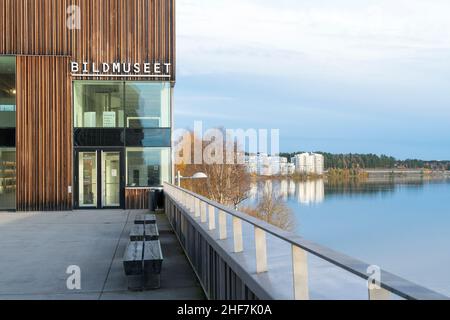 Svezia, Västerbottens Län, Umeå, città universitaria, lungomare, Bildmuseet, Bildmuseum Foto Stock