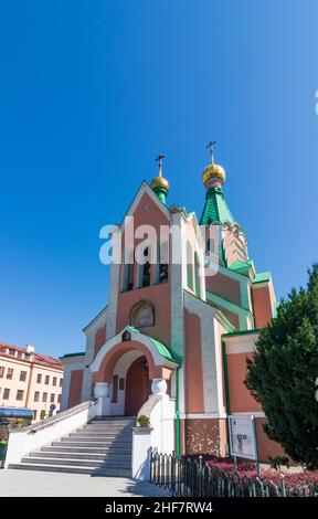 Olomouc (Olmütz), chiesa ortodossa o chiesa di San Gorazd in Olomoucky, Regione Olomouc, Regione Olmützer, Ceco Foto Stock