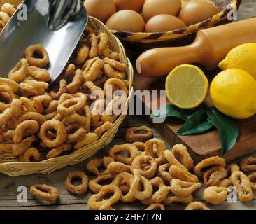 ciambelle al limone fritte Foto Stock