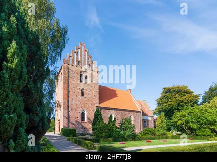 Vordingborg, la chiesa di Keldby, famosa per i suoi affreschi a Keldby, Moen, Danimarca Foto Stock