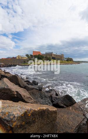 Varberg, Fortezza di Varberg, area marina Kattegat a Hallands Län, Svezia Foto Stock