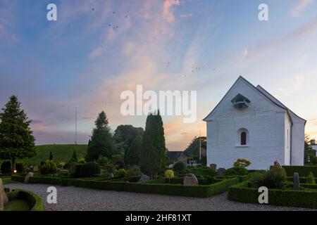 Vejle, chiesa, cimitero, Nort Mound a Jelling, Jylland, Jutland, Danimarca Foto Stock