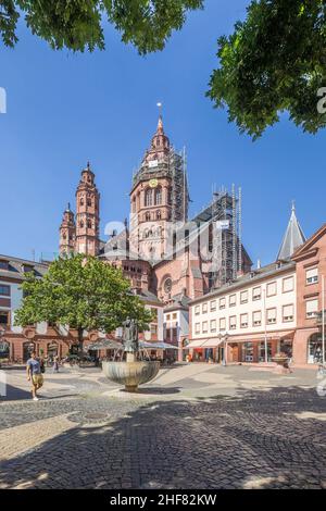 Germania, Renania-Palatinato, Magonza, Cattedrale di San Martino Foto Stock