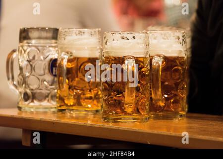 Birra, HB, Hofbräu, Monaco di Baviera Foto Stock