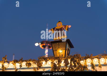 Oktoberfest, Monaco, notte, Wiesn, Münchner Kindl Foto Stock