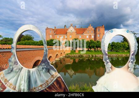 Randers, Castello di Gammel Estrup ad Auning, Jylland, Jutland, Danimarca Foto Stock