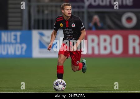 Rotterdam, Amsterdam. 14th Jan 2022. ROTTERDAM, PAESI BASSI - GENNAIO 14: Kenzo Goudmijn di Excelsior durante la partita olandese Keukenkampioendivisie tra Excelsior e De Graafschap allo stadio Van Donge & De Roo il 14 Gennaio 2022 a Rotterdam, Paesi Bassi (Foto di Herman Dingler/Orange Pictures) credito: Orange Pics BV/Alamy Live News Foto Stock