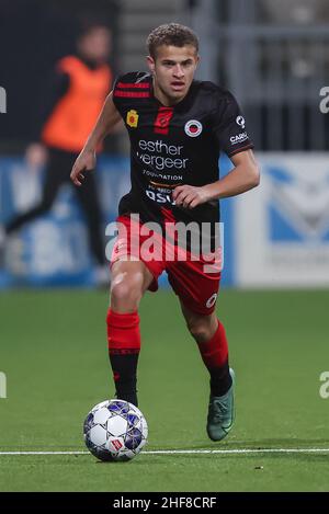 Rotterdam, Amsterdam. 14th Jan 2022. ROTTERDAM, PAESI BASSI - GENNAIO 14: Kenzo Goudmijn di Excelsior durante la partita olandese Keukenkampioendivisie tra Excelsior e De Graafschap allo stadio Van Donge & De Roo il 14 Gennaio 2022 a Rotterdam, Paesi Bassi (Foto di Herman Dingler/Orange Pictures) credito: Orange Pics BV/Alamy Live News Foto Stock