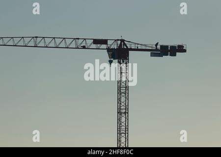 Installazione di una gru a torre del nuovo progetto Springwell Gardens nel centro di Leeds Foto Stock