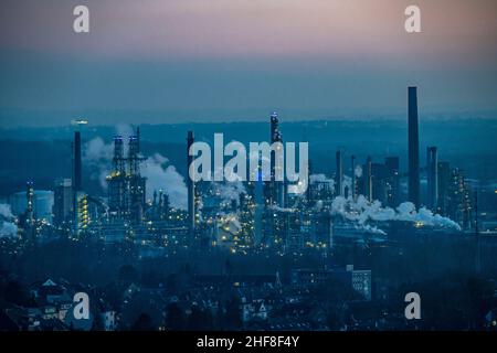 Ruhr Oel GmbH Refinery a Gelsenkirchen Horst, Gelsenkirchen, NRW, Germania, Foto Stock