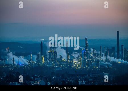 Ruhr Oel GmbH Refinery a Gelsenkirchen Horst, Gelsenkirchen, NRW, Germania, Foto Stock