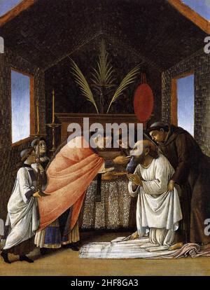 Sandro Botticelli - l ultima comunione di San Girolamo Foto Stock