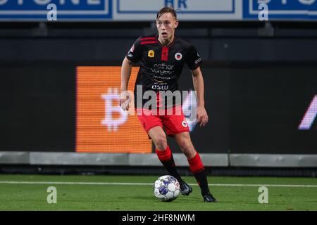 Rotterdam, Amsterdam. 14th Jan 2022. ROTTERDAM, PAESI BASSI - GENNAIO 14: Julian Baas di Excelsior durante la partita olandese Keukenkampioendivisie tra Excelsior e De Graafschap allo stadio Van Donge & De Roo il 14 Gennaio 2022 a Rotterdam, Paesi Bassi (Foto di Herman Dingler/Orange Pictures) credito: Orange Pics BV/Alamy Live News Foto Stock