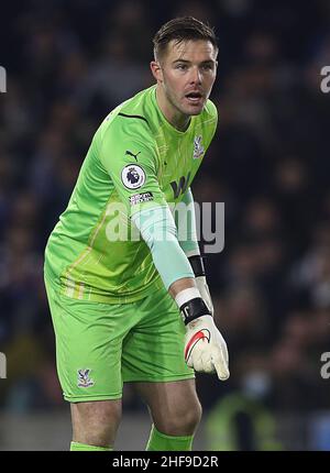 Brighton, Regno Unito. 14th Jan 2022. Brighton and Hove, Inghilterra, 14th gennaio 2022. Jack Butland of Crystal Palace durante la partita della Premier League allo stadio AMEX, Brighton e Hove. Il credito dell'immagine dovrebbe leggere: Paul Terry / credito dello Sportimage: Notizie dal vivo dello Sportimage/Alamy Foto Stock