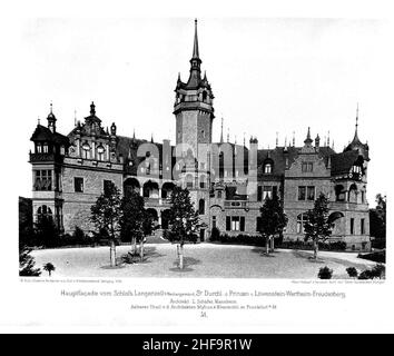 Schloß Langenzell in Neckargemünd, Architekt L. Schäfer, Mannheim, älterer Teil v. Mito & Bluntschli, Francoforte sul meno M., Tafel 51, Kick Jahrgang I. Foto Stock