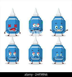 Cartoon penna con correzione blu con espressione nope. Illustrazione vettoriale Illustrazione Vettoriale