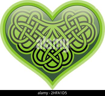Shamrock cuore. Simbolo celtico Foto Stock