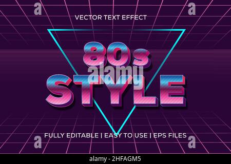 80s effetto testo vettoriale stile completamente modificabile. facile da usare Illustrazione Vettoriale