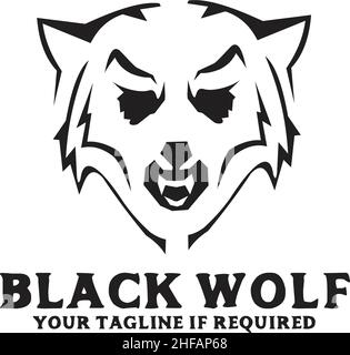 Modello di illustrazione dell'icona vettoriale del logo Wolf Illustrazione Vettoriale