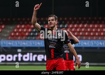 Rotterdam, Amsterdam. 14th Jan 2022. ROTTERDAM, PAESI BASSI - GENNAIO 14: Thijs Dallinga di Excelsior durante la partita olandese Keukenkampioendivisie tra Excelsior e De Graafschap allo stadio Van Donge & De Roo il 14 Gennaio 2022 a Rotterdam, Paesi Bassi (Foto di Herman Dingler/Orange Pictures) credito: Orange Pics BV/Alamy Live News Foto Stock