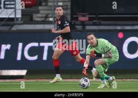 Rotterdam, Amsterdam. 14th Jan 2022. ROTTERDAM, PAESI BASSI - GENNAIO 14: Bo Geens di Excelsior durante la partita olandese Keukenkampioendivisie tra Excelsior e De Graafschap allo stadio Van Donge & De Roo il 14 Gennaio 2022 a Rotterdam, Paesi Bassi (Foto di Herman Dingler/Orange Pictures) credito: Orange Pics BV/Alamy Live News Foto Stock