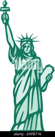 Statua di illustrazione vettoriale della libertà Illustrazione Vettoriale
