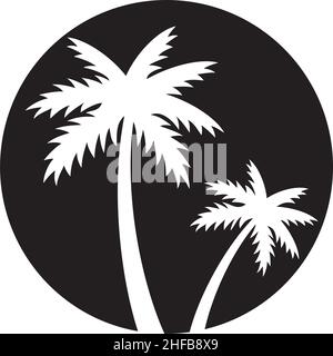 Illustrazione vettoriale della silhouette di due palme Illustrazione Vettoriale