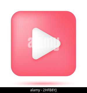 Riprodurre il simbolo rosso della forma dell'icona Illustrazione Vettoriale