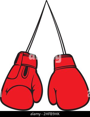 Illustrazione vettoriale dei guanti da boxe rossi Illustrazione Vettoriale