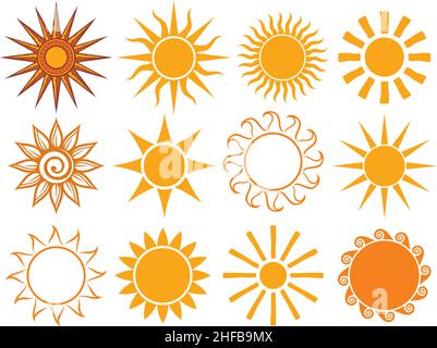 Sole. Elementi per l'illustrazione vettoriale del disegno Illustrazione Vettoriale